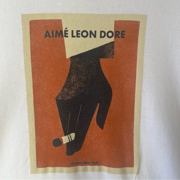 Aime Leon Dore Molina dart Graphic T-Shirt Hand Cigarette size L - Picture 4 of 12